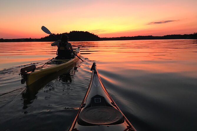 PRIVATE Sunset Kayaking in Stockholm Archipelago Nature Reserve - The fika landing: Swedish tea time as part of the adventure