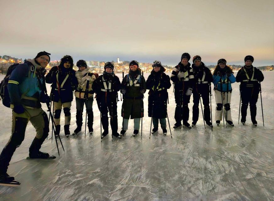 Stockholm: Ice Skating in the Moonlight with Hot Chocolate - First Skating Session (About 45 Minutes): Learning on the Frozen Lake